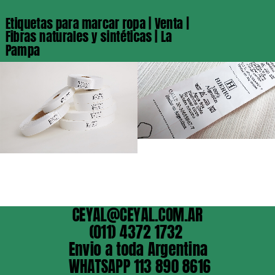 Etiquetas para marcar ropa | Venta | Fibras naturales y sintéticas | La Pampa