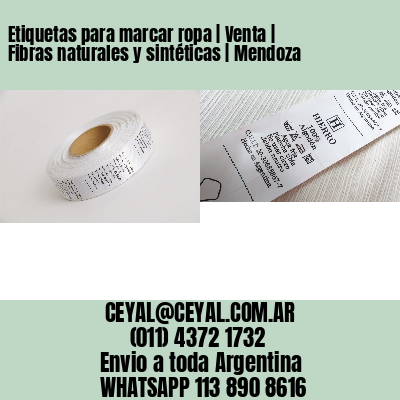 Etiquetas para marcar ropa | Venta | Fibras naturales y sintéticas | Mendoza