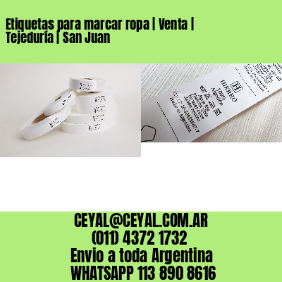 Etiquetas para marcar ropa | Venta | Tejeduría | San Juan