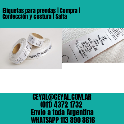 Etiquetas para prendas | Compra | Confección y costura | Salta