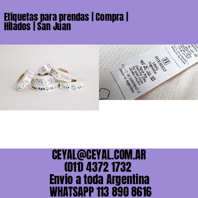 Etiquetas para prendas | Compra | Hilados | San Juan