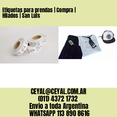 Etiquetas para prendas | Compra | Hilados | San Luis