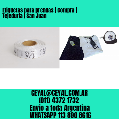 Etiquetas para prendas | Compra | Tejeduría | San Juan
