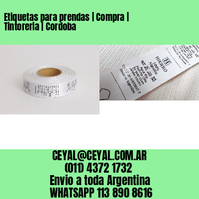 Etiquetas para prendas | Compra | Tintoreria | Cordoba