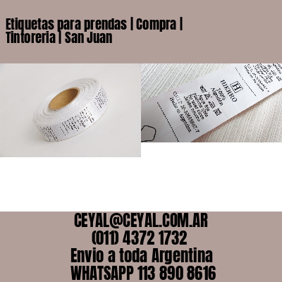 Etiquetas para prendas | Compra | Tintoreria | San Juan