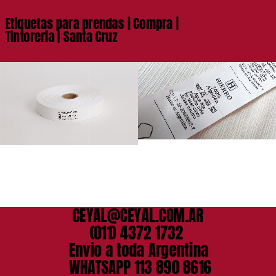 Etiquetas para prendas | Compra | Tintoreria | Santa Cruz
