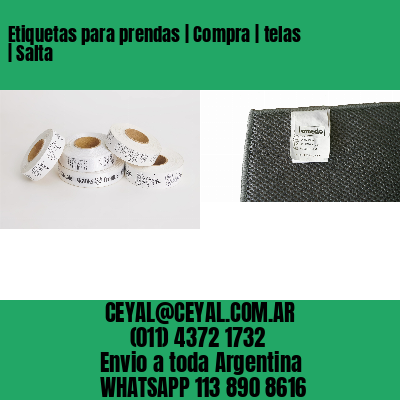 Etiquetas para prendas | Compra | telas | Salta