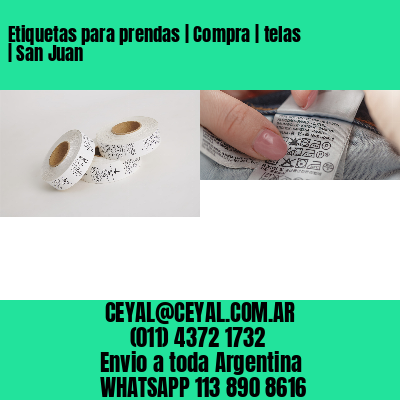 Etiquetas para prendas | Compra | telas | San Juan