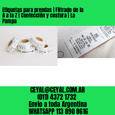 Etiquetas para prendas | Filtrado de la A a la Z | Confección y costura | La Pampa