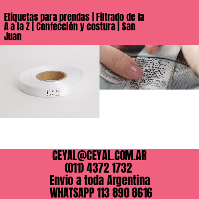 Etiquetas para prendas | Filtrado de la A a la Z | Confección y costura | San Juan