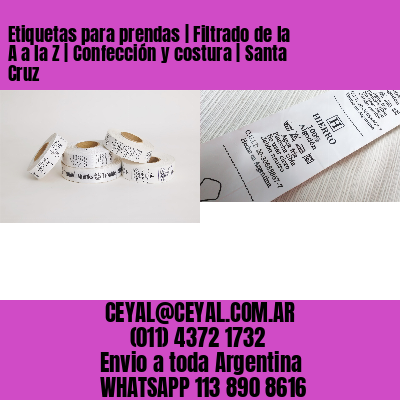 Etiquetas para prendas | Filtrado de la A a la Z | Confección y costura | Santa Cruz