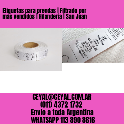 Etiquetas para prendas | Filtrado por más vendidos | Hilandería | San Juan