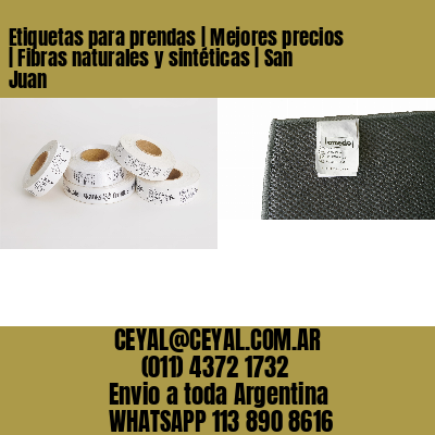Etiquetas para prendas | Mejores precios | Fibras naturales y sintéticas | San Juan