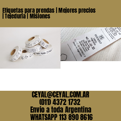 Etiquetas para prendas | Mejores precios | Tejeduría | Misiones