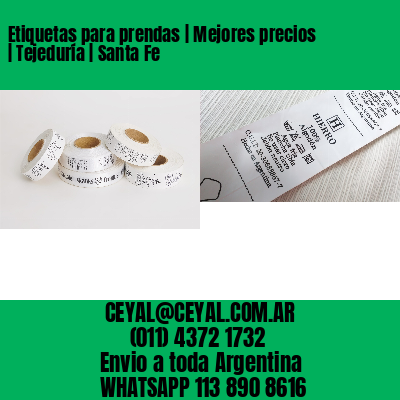 Etiquetas para prendas | Mejores precios | Tejeduría | Santa Fe