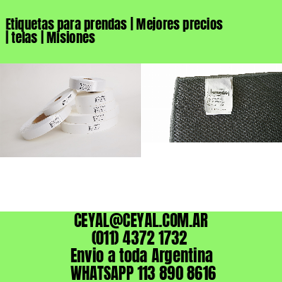 Etiquetas para prendas | Mejores precios | telas | Misiones