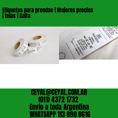 Etiquetas para prendas | Mejores precios | telas | Salta