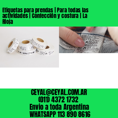 Etiquetas para prendas | Para todas las actividades | Confección y costura | La Rioja
