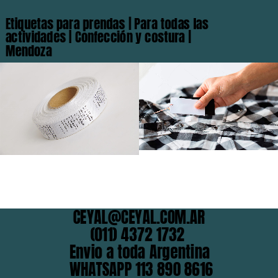 Etiquetas para prendas | Para todas las actividades | Confección y costura | Mendoza