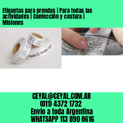 Etiquetas para prendas | Para todas las actividades | Confección y costura | Misiones