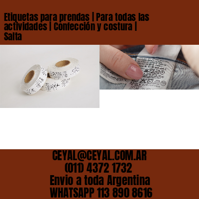 Etiquetas para prendas | Para todas las actividades | Confección y costura | Salta