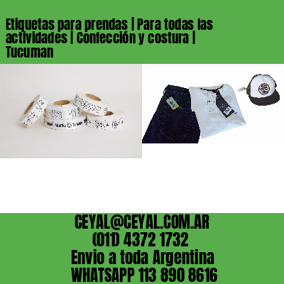 Etiquetas para prendas | Para todas las actividades | Confección y costura | Tucuman