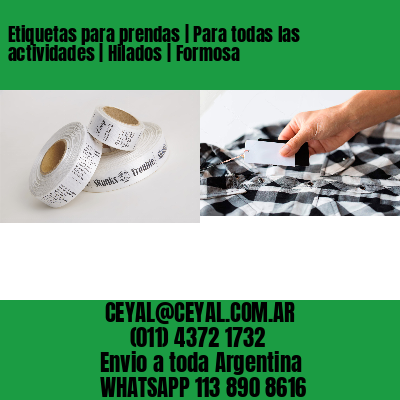 Etiquetas para prendas | Para todas las actividades | Hilados | Formosa