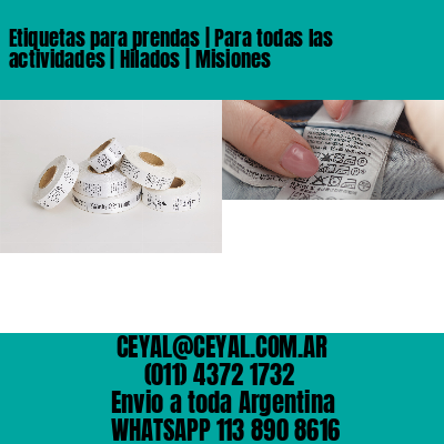 Etiquetas para prendas | Para todas las actividades | Hilados | Misiones