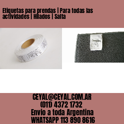 Etiquetas para prendas | Para todas las actividades | Hilados | Salta