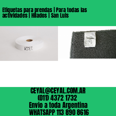 Etiquetas para prendas | Para todas las actividades | Hilados | San Luis