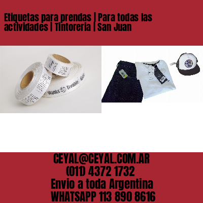 Etiquetas para prendas | Para todas las actividades | Tintoreria | San Juan