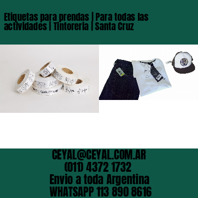 Etiquetas para prendas | Para todas las actividades | Tintoreria | Santa Cruz