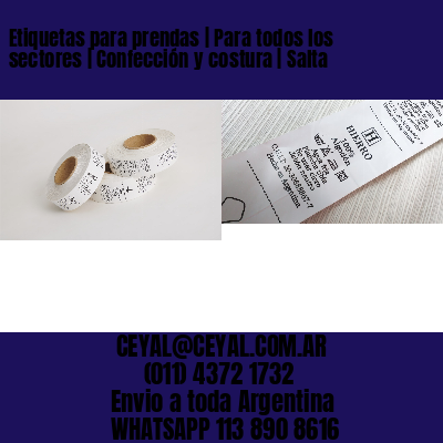 Etiquetas para prendas | Para todos los sectores | Confección y costura | Salta