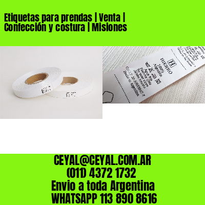 Etiquetas para prendas | Venta | Confección y costura | Misiones