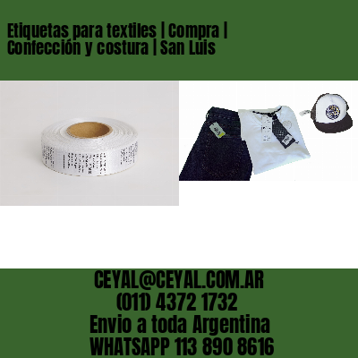 Etiquetas para textiles | Compra | Confección y costura | San Luis