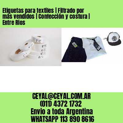 Etiquetas para textiles | Filtrado por más vendidos | Confección y costura | Entre Rios