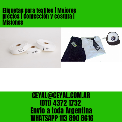 Etiquetas para textiles | Mejores precios | Confección y costura | Misiones