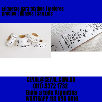 Etiquetas para textiles | Mejores precios | Hilados | San Luis