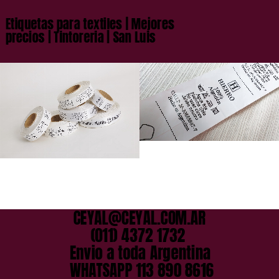 Etiquetas para textiles | Mejores precios | Tintoreria | San Luis