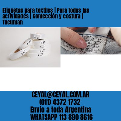 Etiquetas para textiles | Para todas las actividades | Confección y costura | Tucuman