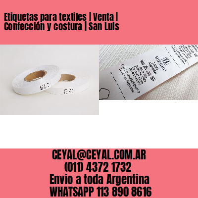 Etiquetas para textiles | Venta | Confección y costura | San Luis