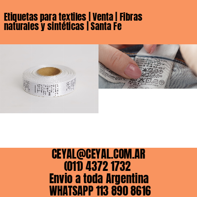 Etiquetas para textiles | Venta | Fibras naturales y sintéticas | Santa Fe