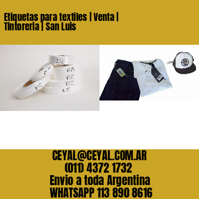 Etiquetas para textiles | Venta | Tintoreria | San Luis