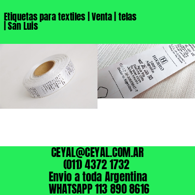 Etiquetas para textiles | Venta | telas | San Luis