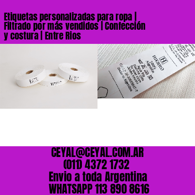 Etiquetas personalizadas para ropa | Filtrado por más vendidos | Confección y costura | Entre Rios