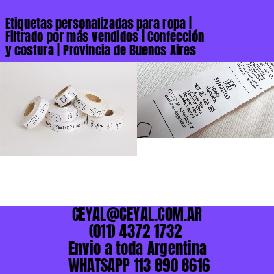 Etiquetas personalizadas para ropa | Filtrado por más vendidos | Confección y costura | Provincia de Buenos Aires