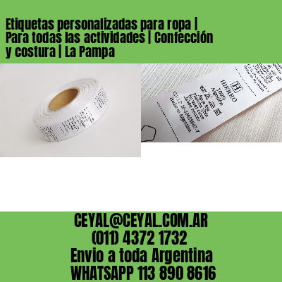 Etiquetas personalizadas para ropa | Para todas las actividades | Confección y costura | La Pampa