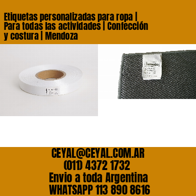 Etiquetas personalizadas para ropa | Para todas las actividades | Confección y costura | Mendoza