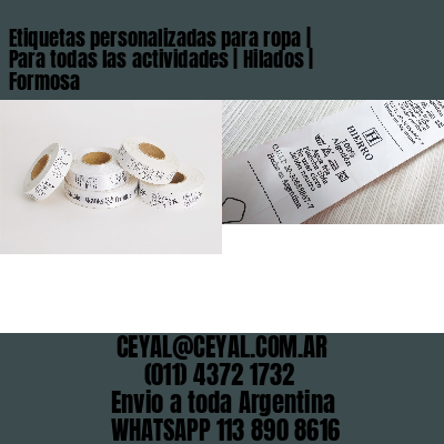 Etiquetas personalizadas para ropa | Para todas las actividades | Hilados | Formosa