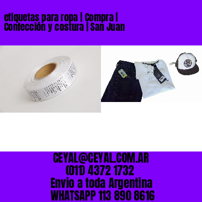 etiquetas para ropa | Compra | Confección y costura | San Juan